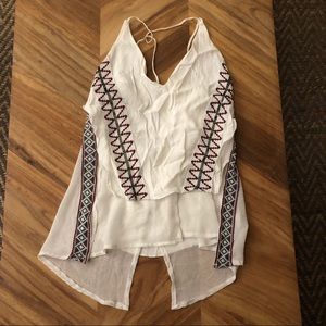 Zara white tank top with embroidery